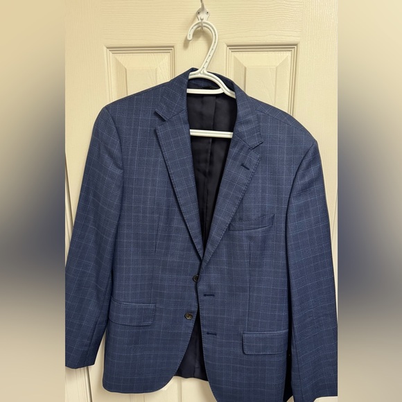 Men's Blue Checkered Blazer Hugo Boss